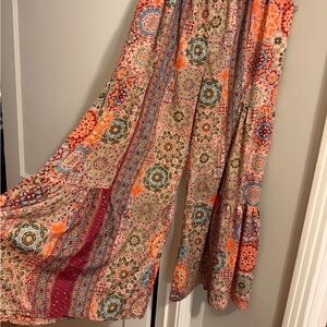 EARTHBOUND Vibrant Patterned Wide-Leg Pants